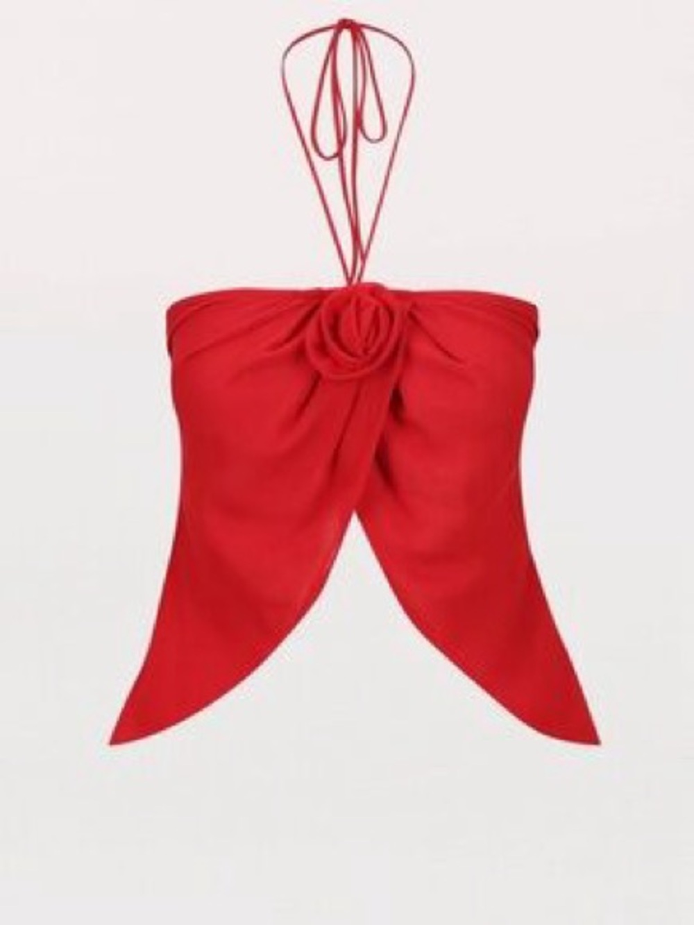 NWT - Peppermayo Red Strapless Rose Detail Top